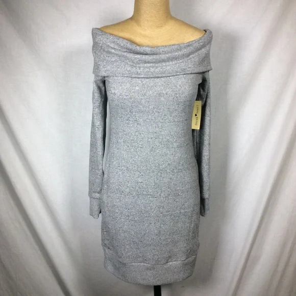 derek heart off the shoulder dress Derek Heart | Dresses | Derek Heart Womens Gray Off Shouldersweater Dress